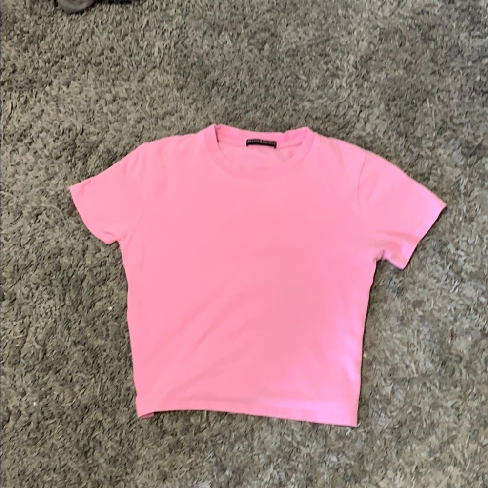 Brandy Melville cropped pink t shirt